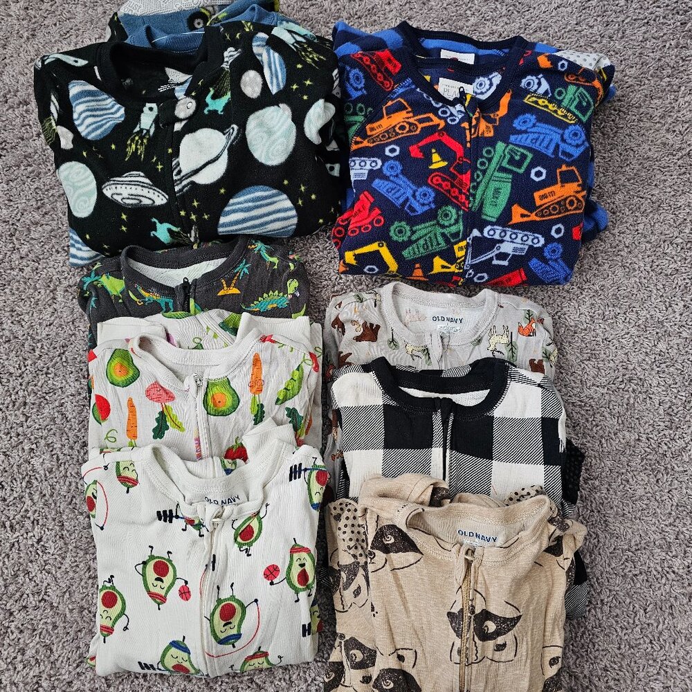 Lot of 5T one piece pajamas